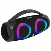 Caixa de som Bluetooth Portátil Com Led RGB 22cm Portátil FM USB TWS 10Wx2 Para Praia, Festa ou Viagem