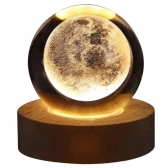 Luminária Decorativa Globo LED Com Interruptor On e Off Lua Via Láctea Sistema Solar Bola De Cristal