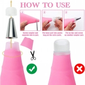 24 Pçs Conjunto De Saco De Confeiteira De Silicone Com Bico