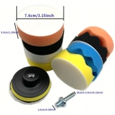 8 Peças Kit Boina Polimento Automotivo Espuma e Lã 3 Polegadas para Furadeira e Parafusadeira