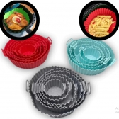 Kit 6 Formas Airfryer Tamanhos Variados Silicone Antiaderente Microondas Lavável Com Alça envio aleatorio