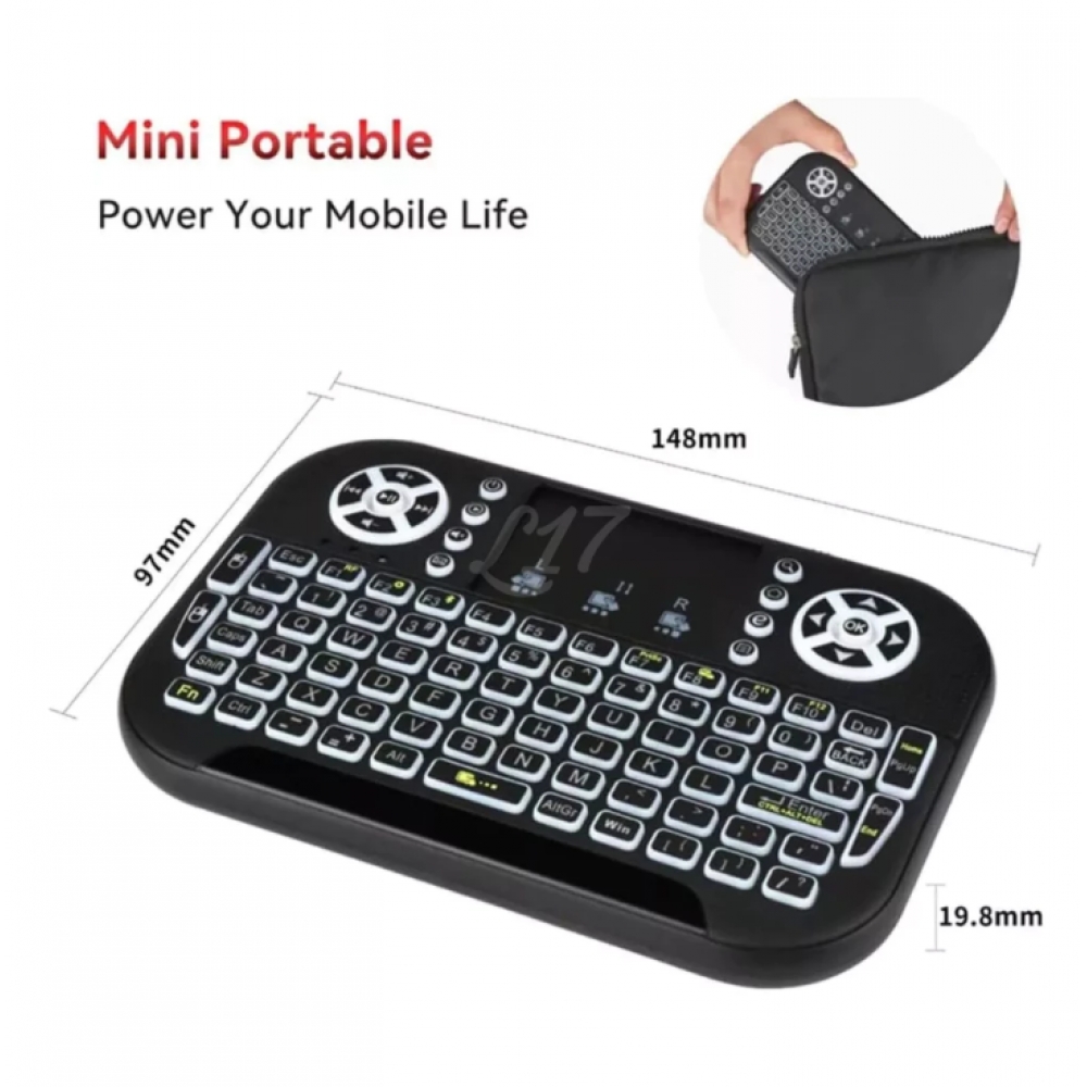 Mini Teclado Wireless Bluetooth Touchpad Sem Fio Lelong