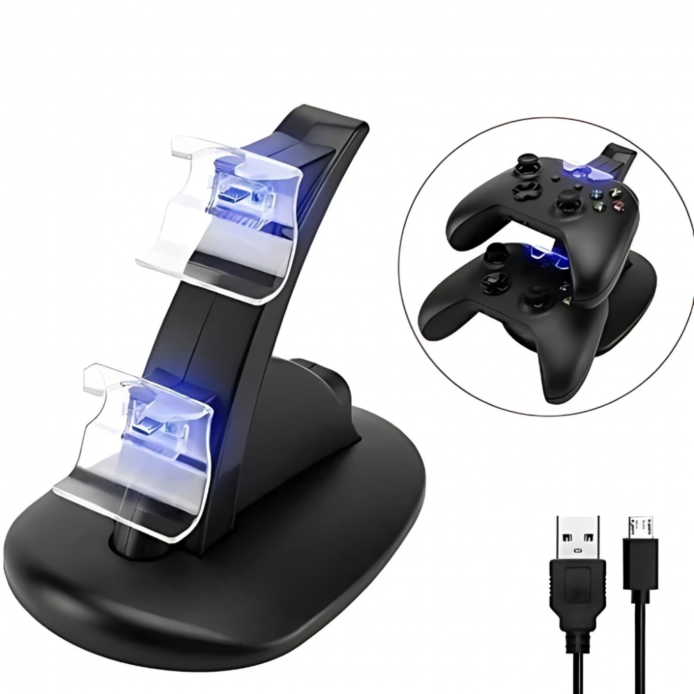 Base Carregador 2 Controles Xbox One S X Suporte Torre Duplo