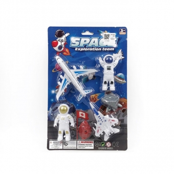 Coleção Brinquedos Galaxia Foguetes Astronautas 7 Peças
