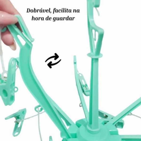 Varal Calcinha Meia Cueca Peça Intima com 16 Prendedores Reforçado