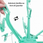 Varal Calcinha Meia Cueca Peça Intima com 16 Prendedores Reforçado