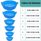 Kit 6 Formas Airfryer Tamanhos Variados Silicone Antiaderente Microondas Lavável Com Alça envio aleatorio
