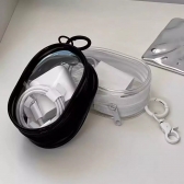 Mini Bolsa Portátil com Zíper Transparente e Estojo para Carregador, Fone de Ouvido e Acessório de Viagem