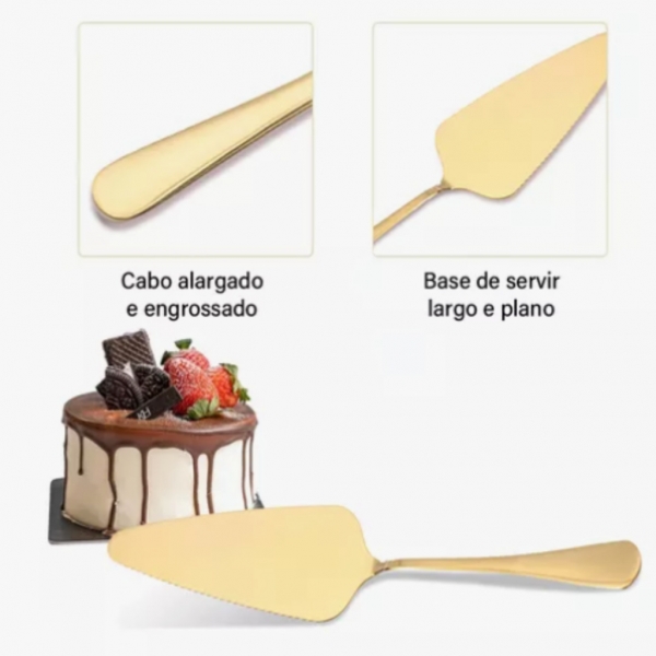 Modus Espatula Para Bolo Aço Inox Positano Dourada