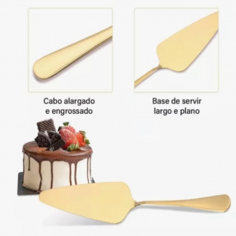 Modus Espatula Para Bolo Aço Inox Positano Dourada