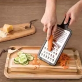 Ralador Inox 3 em 1 com pote Descascador Cortador Fatiador de Legumes e Vegetais