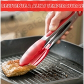 Pegador Em Silicone e Inox para Cozinha - Saladas, Carnes e Alimentos - Grande