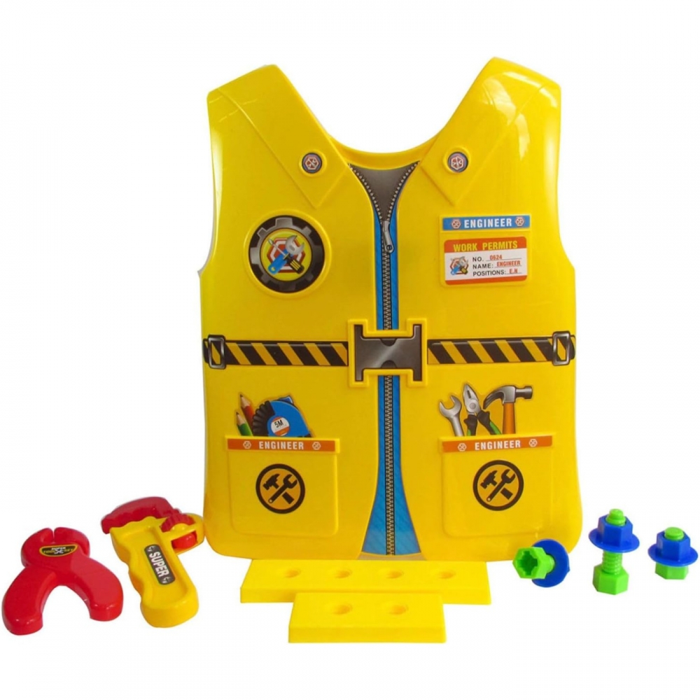 Brinquedo Kit Construtor Com Colete Infantil Com 11 Peças