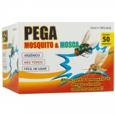 Kit 50 Pega Moscas E Pernilongos Insetos Cola Mosquito