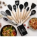 Jogo Kit 12 Peças Utensílios De Cozinha De Silicone Cabo Madeira Decoração Livre BPA