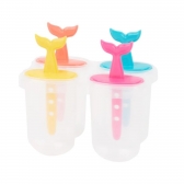 Forma De Picolé Sereia Baleia Silicone Kit 4 Moldes Reutilizavel