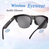 Fone De Ouvido Inteligente Bluetooth Óculos De Sol Chamada Esportes Ao Ar Livre Fones Alta Fidelidade Preto Tecnologia