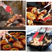 Pegador Em Silicone e Inox para Cozinha - Saladas, Carnes e Alimentos - Grande