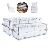 Kit 2 Organizador Acrílico 4 Potes Porta Temperos Gin Condimentos