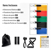 Kit 11 Elastico Extensor Treino Funcional Academia Em Casa Ginastica