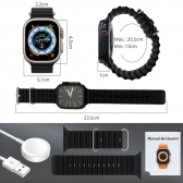 Relógio Smartwatch T10 Ultra 2 Big Cinza Display 2.19 55mm Inteligente Bluetooth Esportivo
