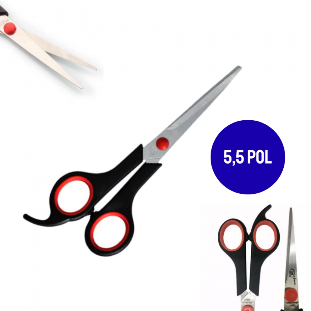 Tesoura Barbeiro Cabeleireiro Aço Inoxidável Tarefas Profissional Inox 5,5 Pol. Cabelo