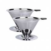 2 Filtro Coador De Café Inox - Peneira Aço Reutilizável