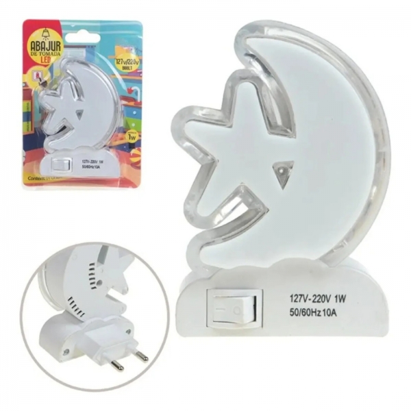 Abajur De Tomada Infantil Led Lua