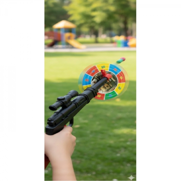 Espingarda Brinquedo Mira Lançador Dardos Com Alvo