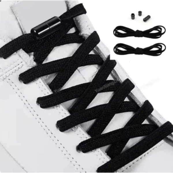 Cadarços Redondos Elásticos para Adultos com Travas de Metal Anti Solto para Esportes