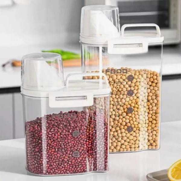 Pote Ração Hermetico Medidor Organizador Acrilico 1 Litro