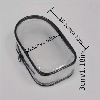 Mini Bolsa Portátil com Zíper Transparente e Estojo para Carregador, Fone de Ouvido e Acessório de Viagem