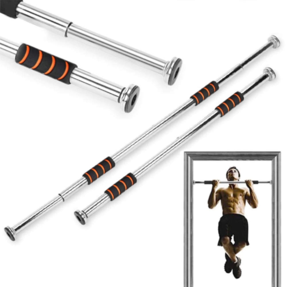 Barra Fixa Porta Exercício Crossfit Treino Musculação Barra Ajustável Porta 62cm 92cm GT369