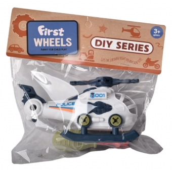 Helicóptero de Polícia Monta e Desmonta DIY - Brinquedo Educativo com Chave