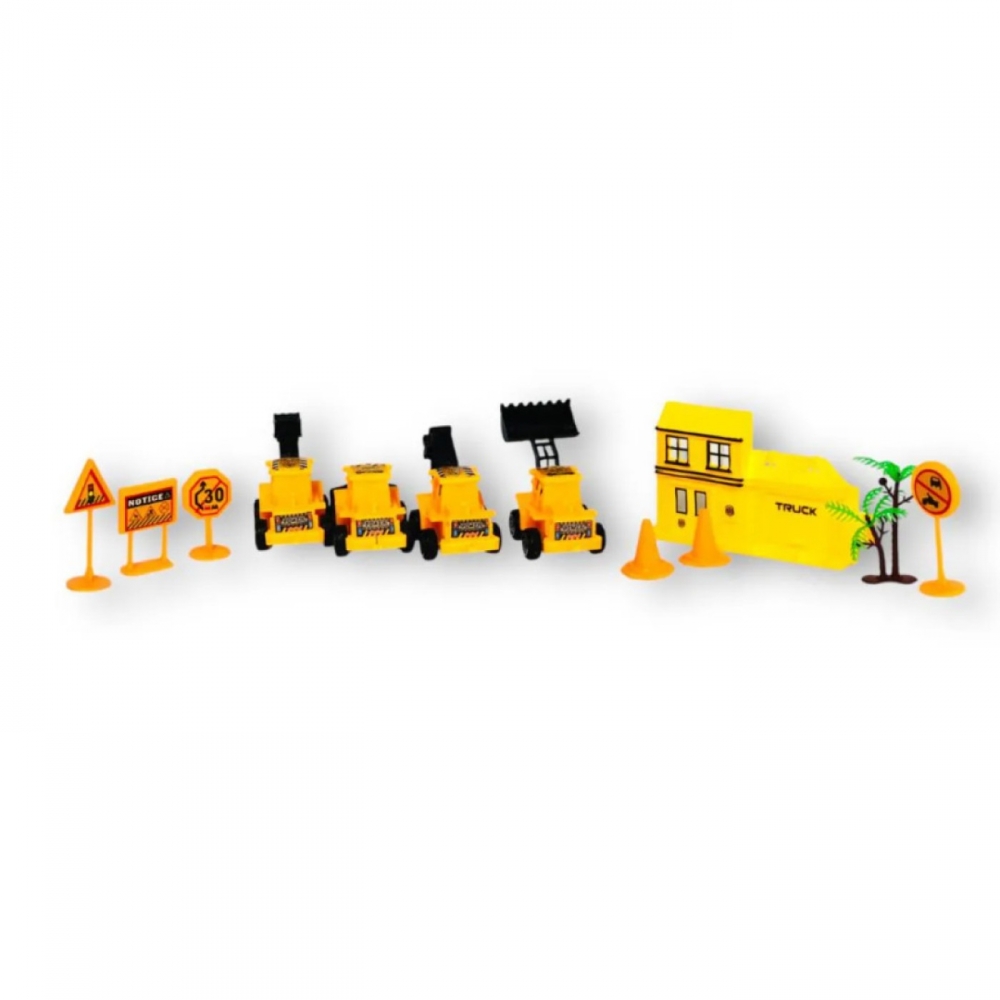 Brinquedo Kit Trator De Construção 12 Peças