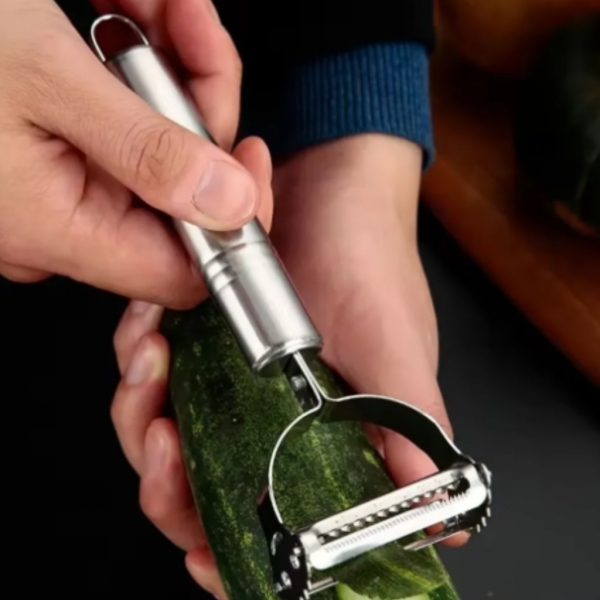 Kit Cortador Ralador Fatiador E 3 Descascadores de Legumes Inox