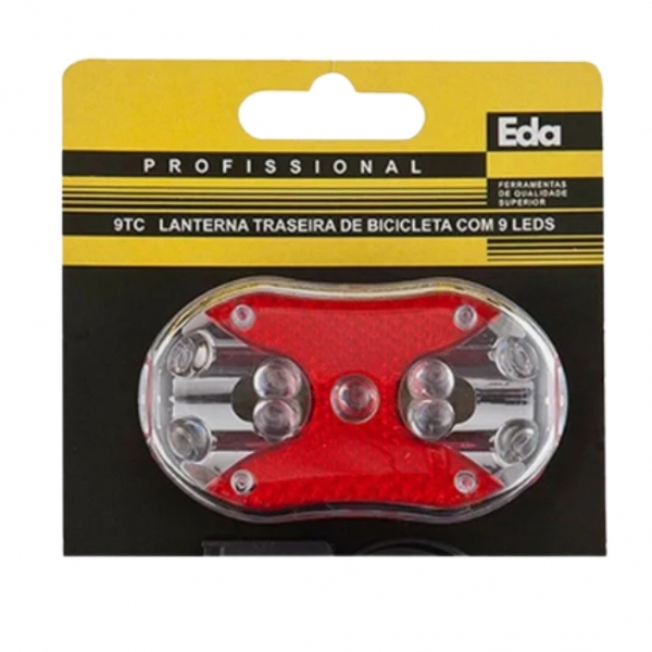 Lanterna Para Bicicleta Traseira Com 9 Leds 9tc Eda