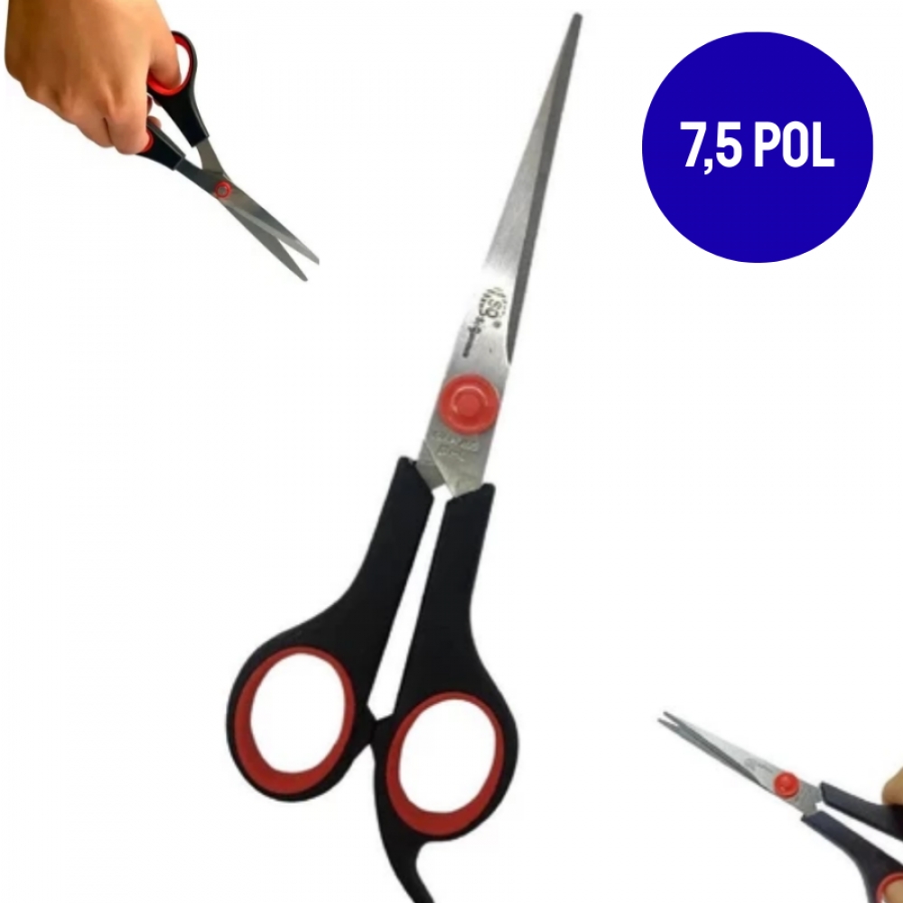 Tesoura Barbeiro Cabeleireiro Aço Inoxidável Tarefas Profissional Inox 7,5 Pol. Cabelo