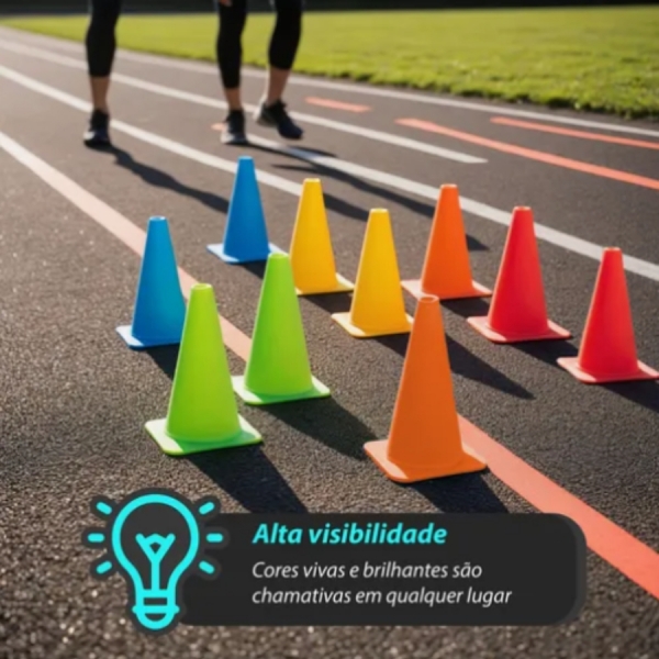 Kit 5 Cones Agilidade Treinamento Funcional Exercícios