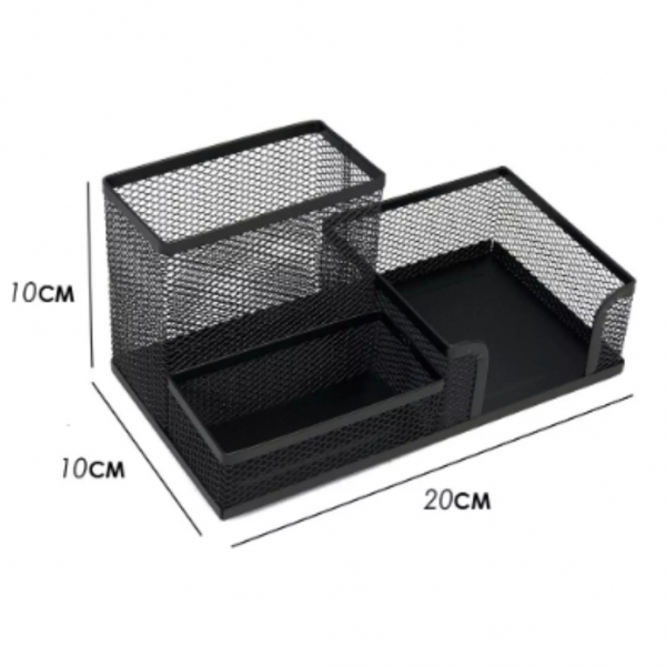 Organizador De Mesa Metal Aramado Porta Papel Canetas Clips