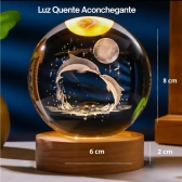 Luminária Golfinho Bola De Cristal 3D Decoração