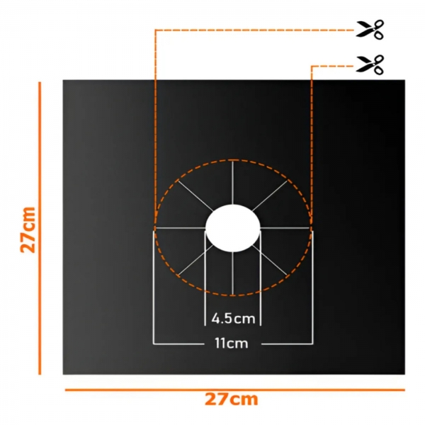 kit 4 Protetor Boca Fogão Lavável Resistente Teflon 27X27