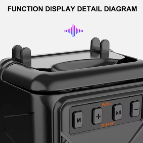 Caixa De Som Outdoor Karaoke Speakers Sem Fio Especializado em Mini Função De Rádio Com Suporte Pra Celular - ZQS1367
