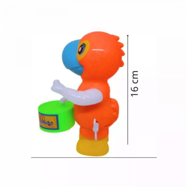 Brinquedo Animais Dino Papagaio Toca Tambor Infantil