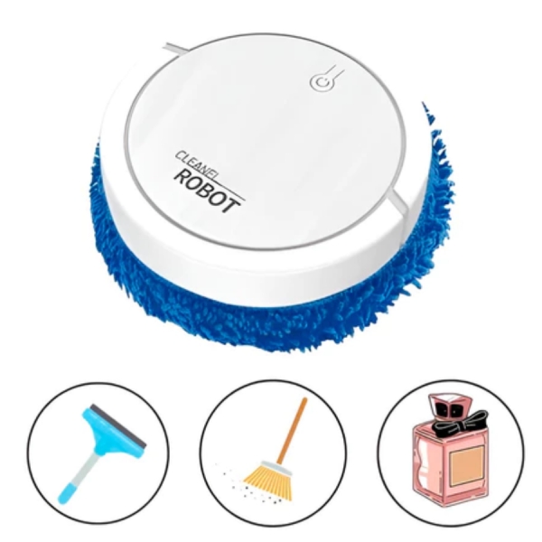Robô De Limpeza Mop Simula Pano E Seca Baixo Ruído Robozinho
