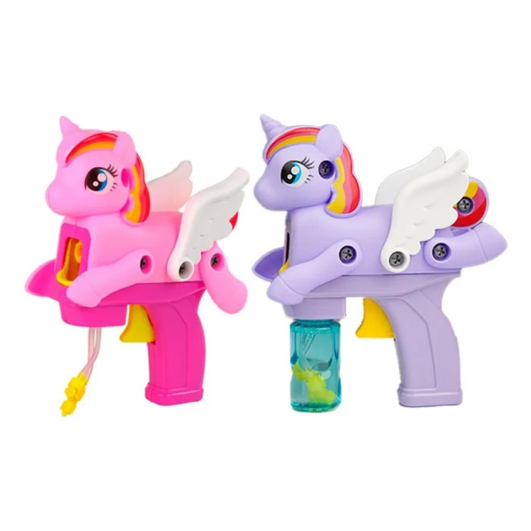 Pistola De Bolha Sabão Formato De Unicórnio Sortido Dorém