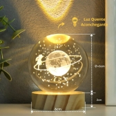Luminária Menina na Lua Bola De Cristal Abajur Mesa Quarto
