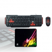 Kit Teclado E Mouse Gamer KG-03R Nemesis Start 2.0 Preto E Vermelho Mais Mouse Pad Gamer Nemesis