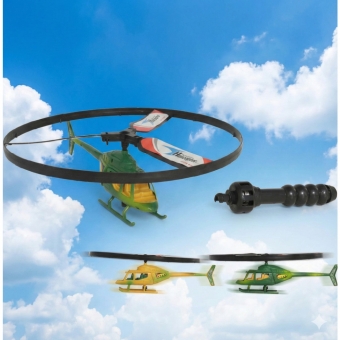 Helicóptero De Brinquedo Com Lançador À Corda Puxa Voa