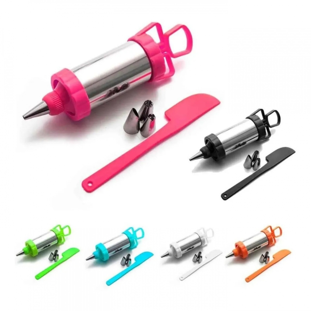 Kit Confeiteiro Decorador Bolo De Metal 4 Bicos